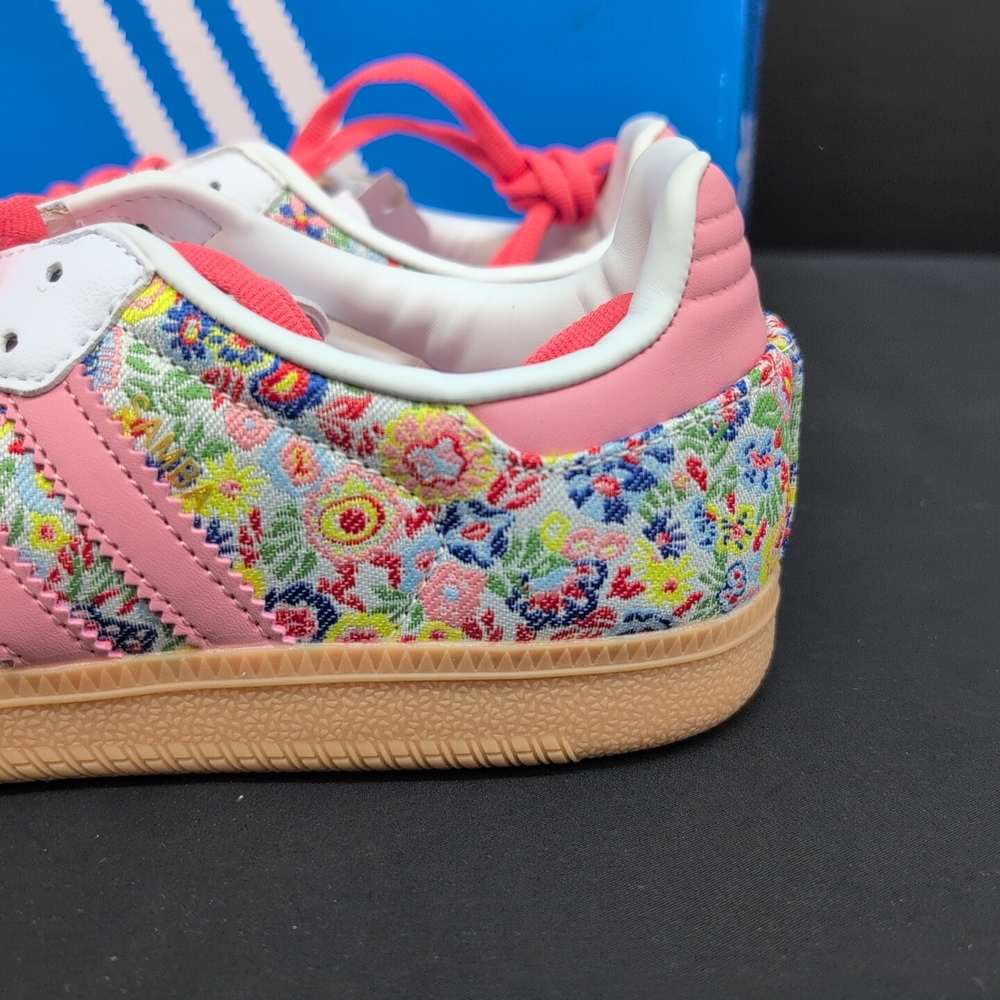 Adidas Samba OG x Liberty London Shoes Sneakers US 7 Pink Grey White JI0280 - Picture 3 of 13